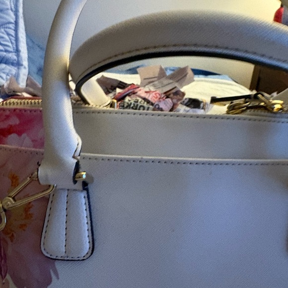 Calvin Klein Collection White and Pink Floral Satchel - Picture 8 of 16
